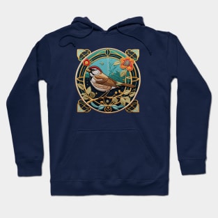 Sparrow Embroidered Patch with Accents Hoodie